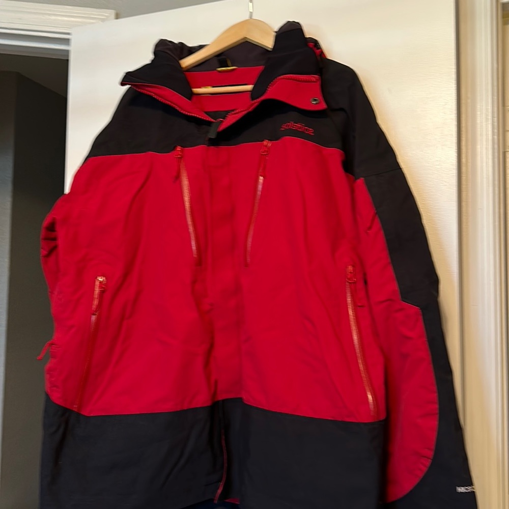 Solstice men’s large parka micro shed vintage red black ski/snowboard jacket